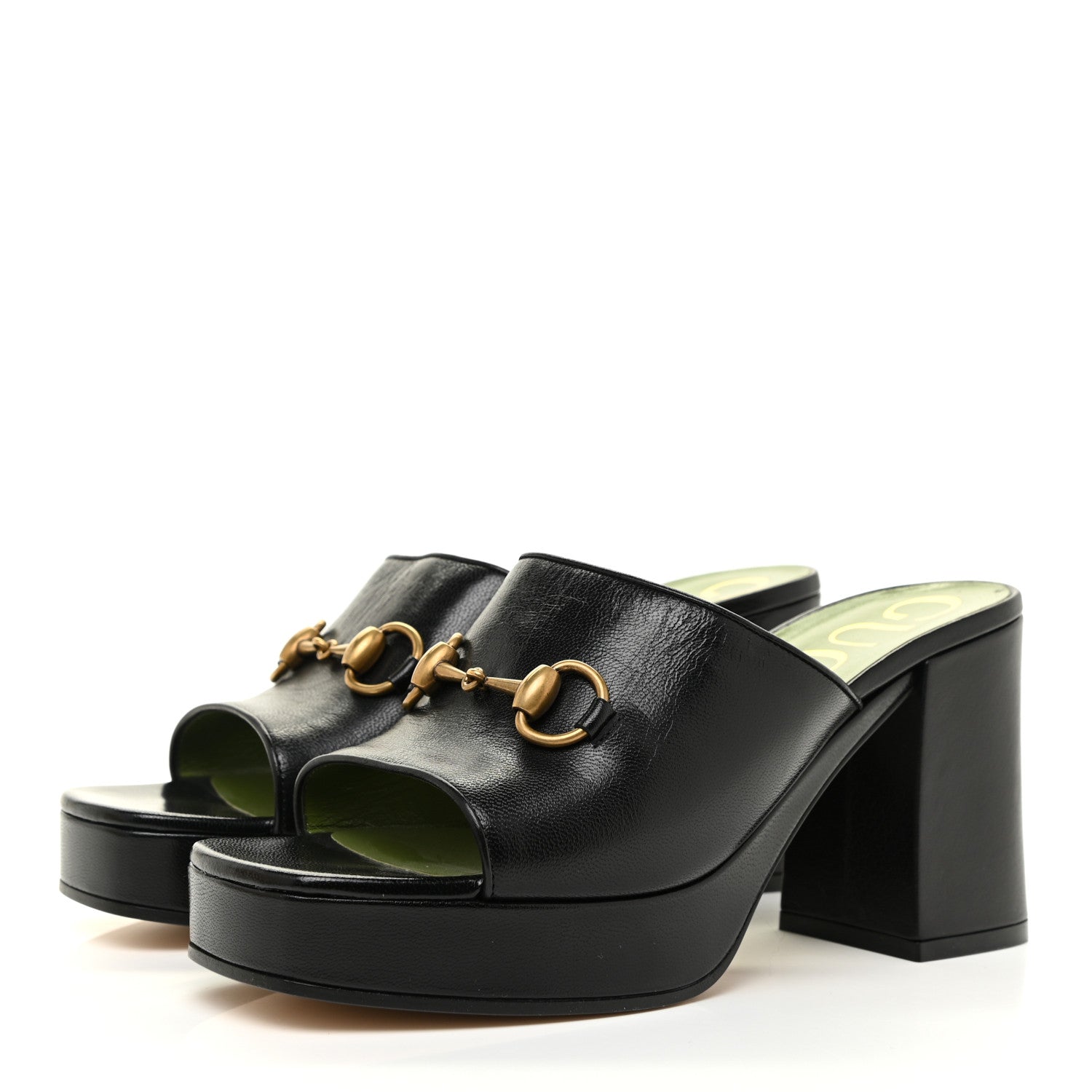 Gucci Granada Kid Houdan Platform Slide Sandals 38.5 Black 3 of 12