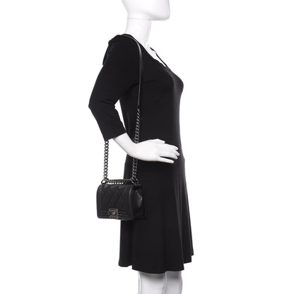 Chanel Calfskin Double Stitch Small Boy Flap Black 2 of 11