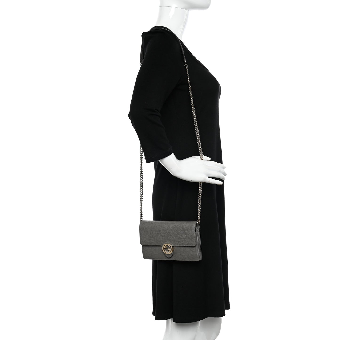 Dollar Calfskin Interlocking G Chain Wallet Loess