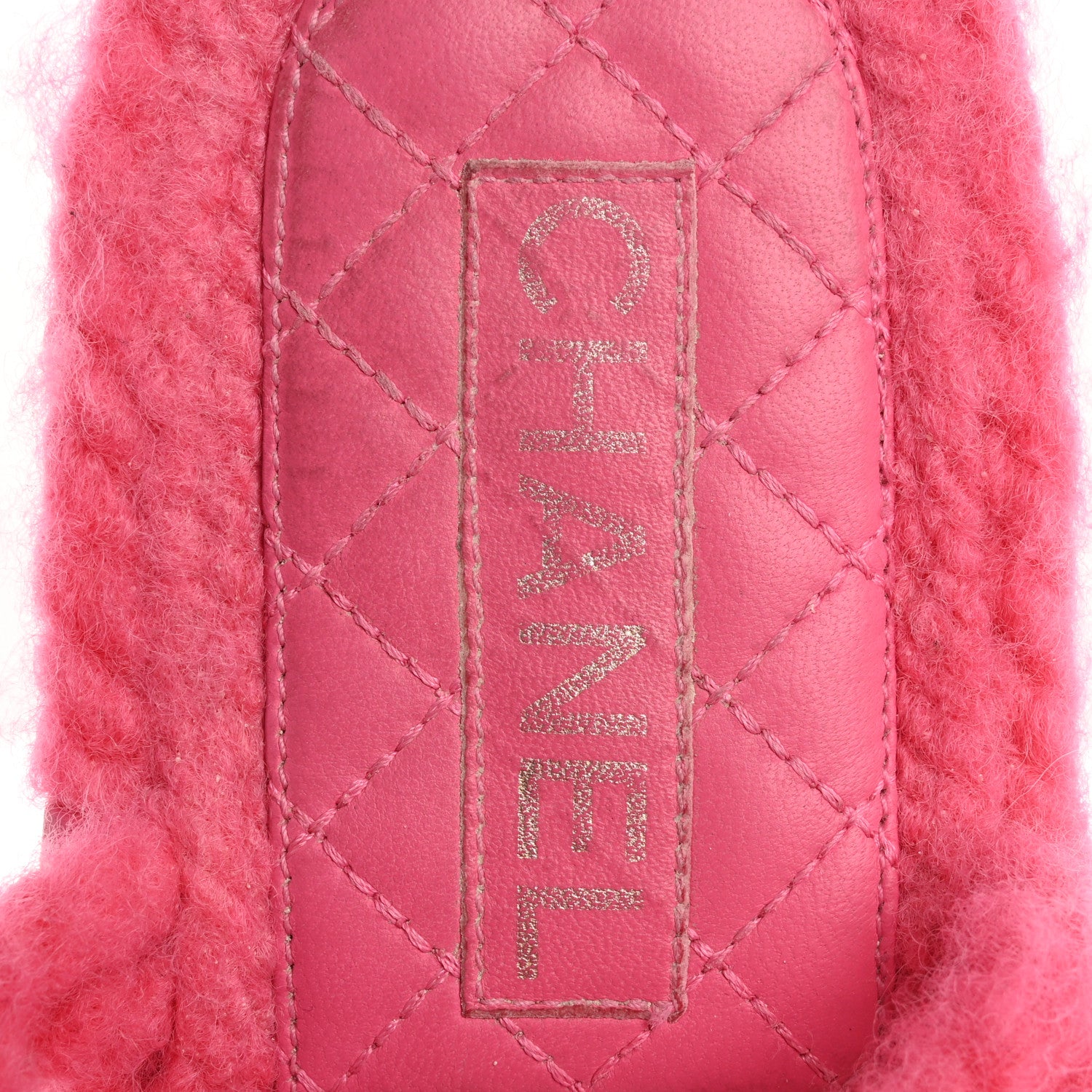 Chanel Cord Lambskin Quilted Logo Sandals 39 Pink 7 of 12