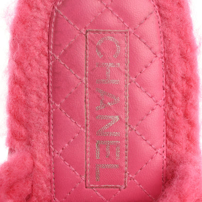 Chanel Cord Lambskin Quilted Logo Sandals 39 Pink 7 of 12