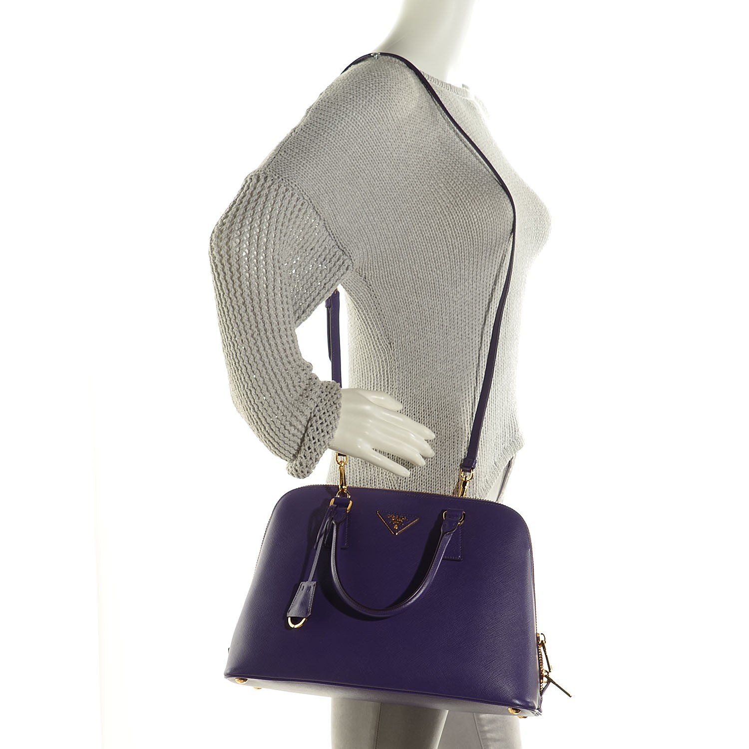 Prada Saffiano Lux Medium Promenade Tote Viola 2 of 10