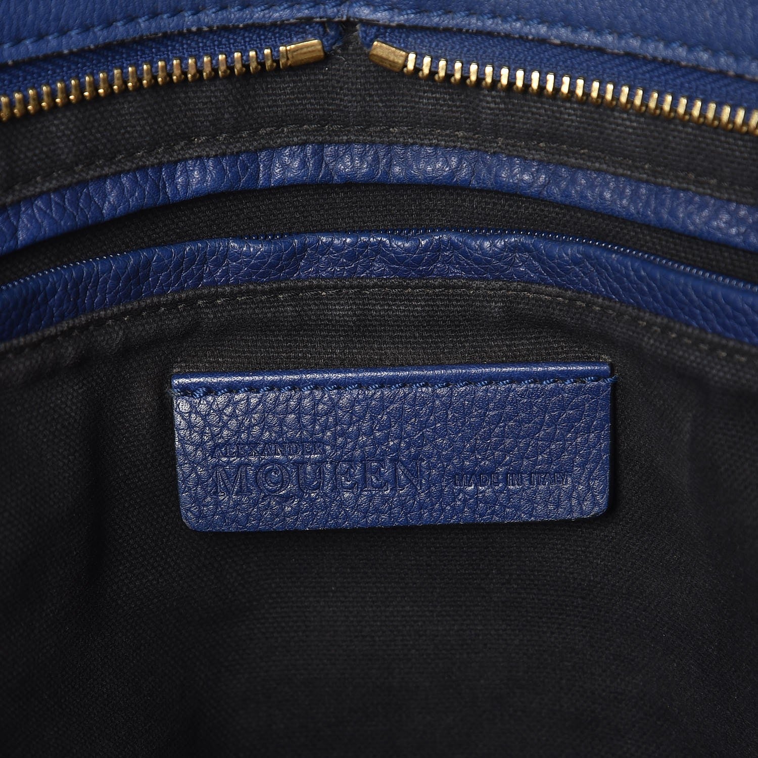 Alexander McQueen Pebbled Calfskin Large Skull Padlock Zip Around Tote Ultramarine 6 of 15