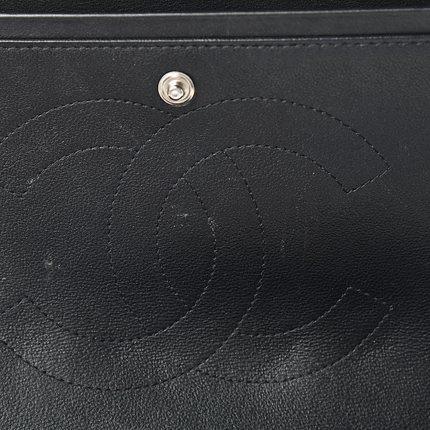 Patent Quilted Jumbo Double Flap Black