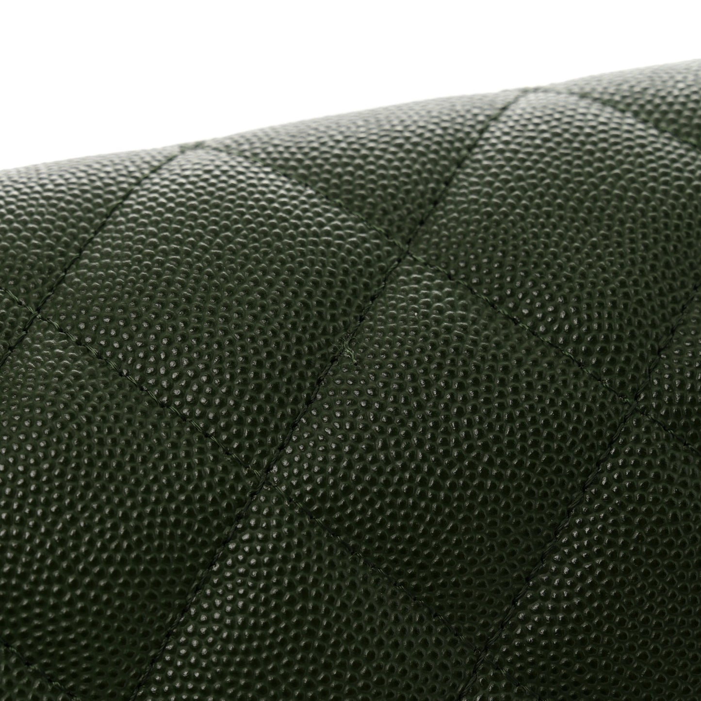 Caviar Quilted Jumbo Double Flap Green