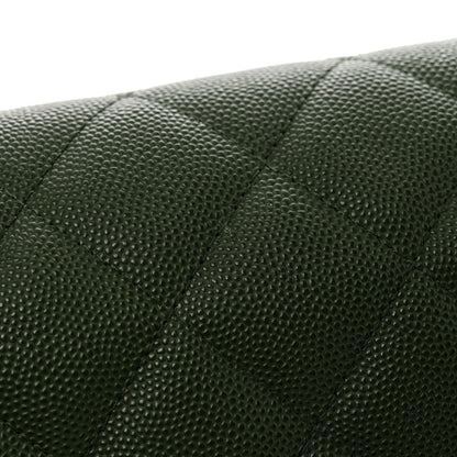 Chanel Caviar Quilted Jumbo Double Flap Green 13 of 13
