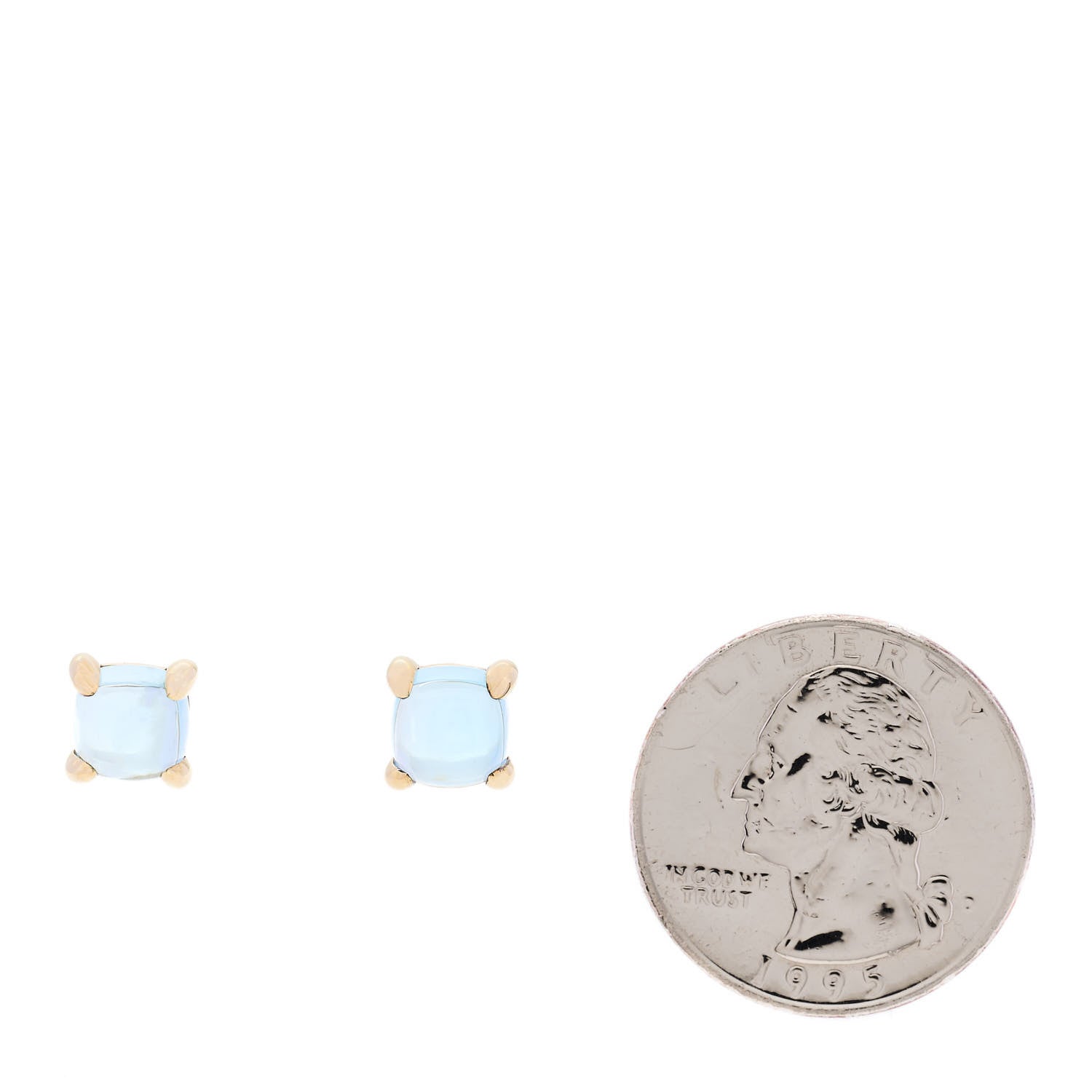 Tiffany 18K Yellow Gold Blue Topaz Paloma Picasso Sugar Stacks Earrings 2 of 5