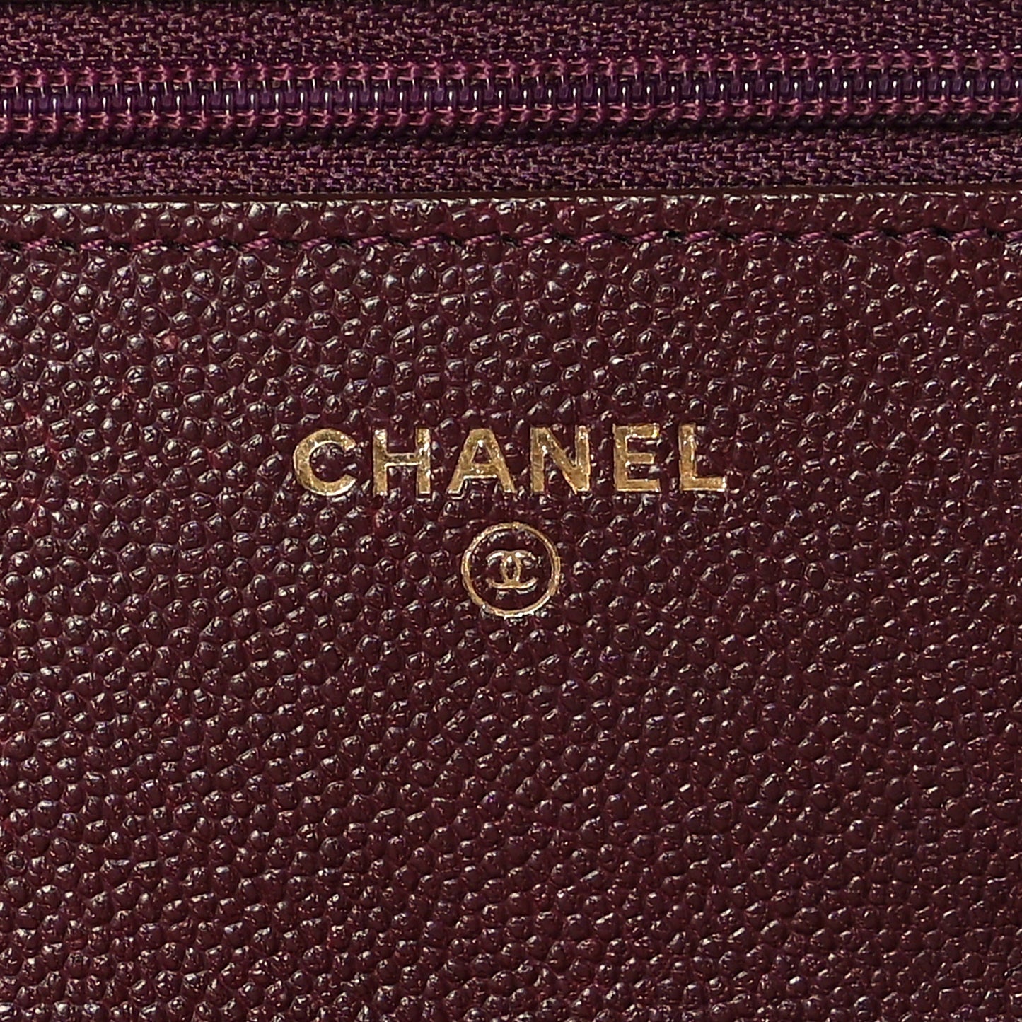 Caviar Quilted Boy Wallet On Chain WOC Dark Purple
