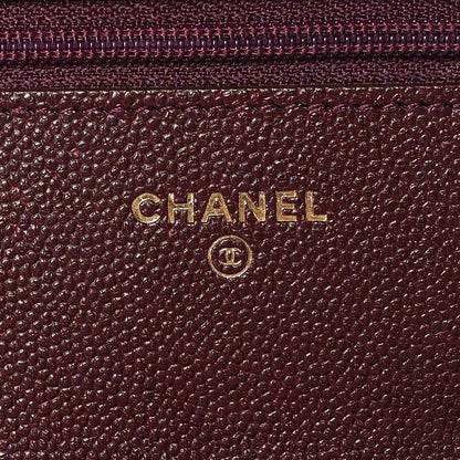 Chanel Caviar Quilted Boy Wallet On Chain WOC Dark Purple 5 of 9