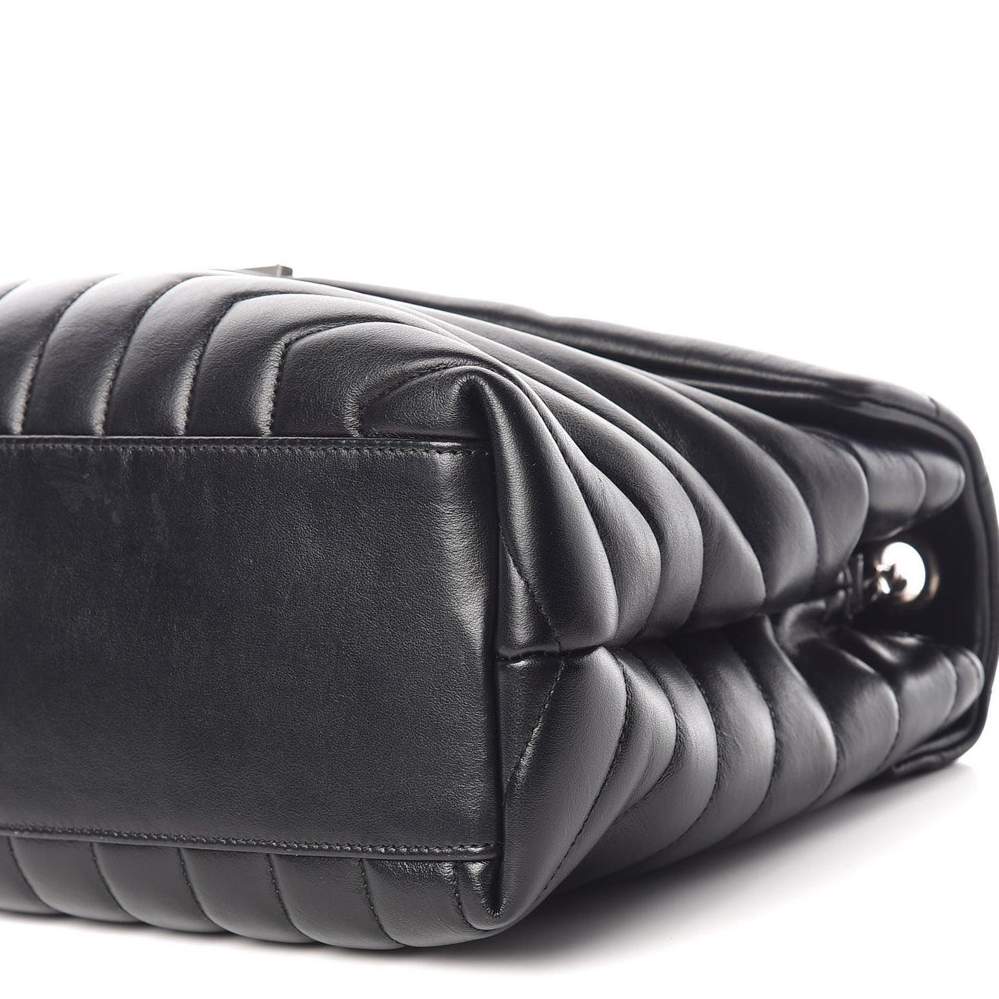 Calfskin Y Quilted Monogram Medium Loulou Chain Satchel Black