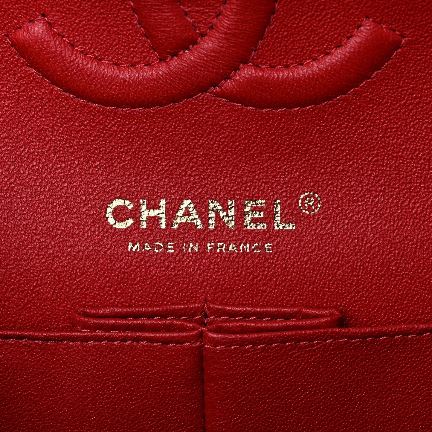 Caviar Quilted Medium Double Flap Red