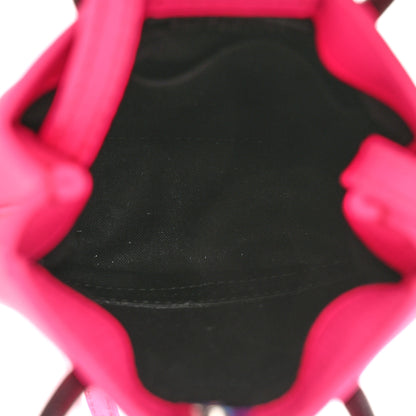 Balenciaga Squared Calfskin Logo Shopping Phone Holder Bag Acid Fuchsia 5 of 9