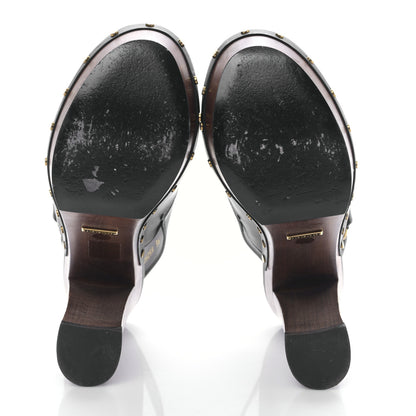 Gucci Betis Calfskin Horsebit Amstel Platform Slingback Clogs 36.5 Black 5 of 8