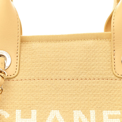 Chanel Mixed Fibers Small Deauville Tote Yellow 10 of 12