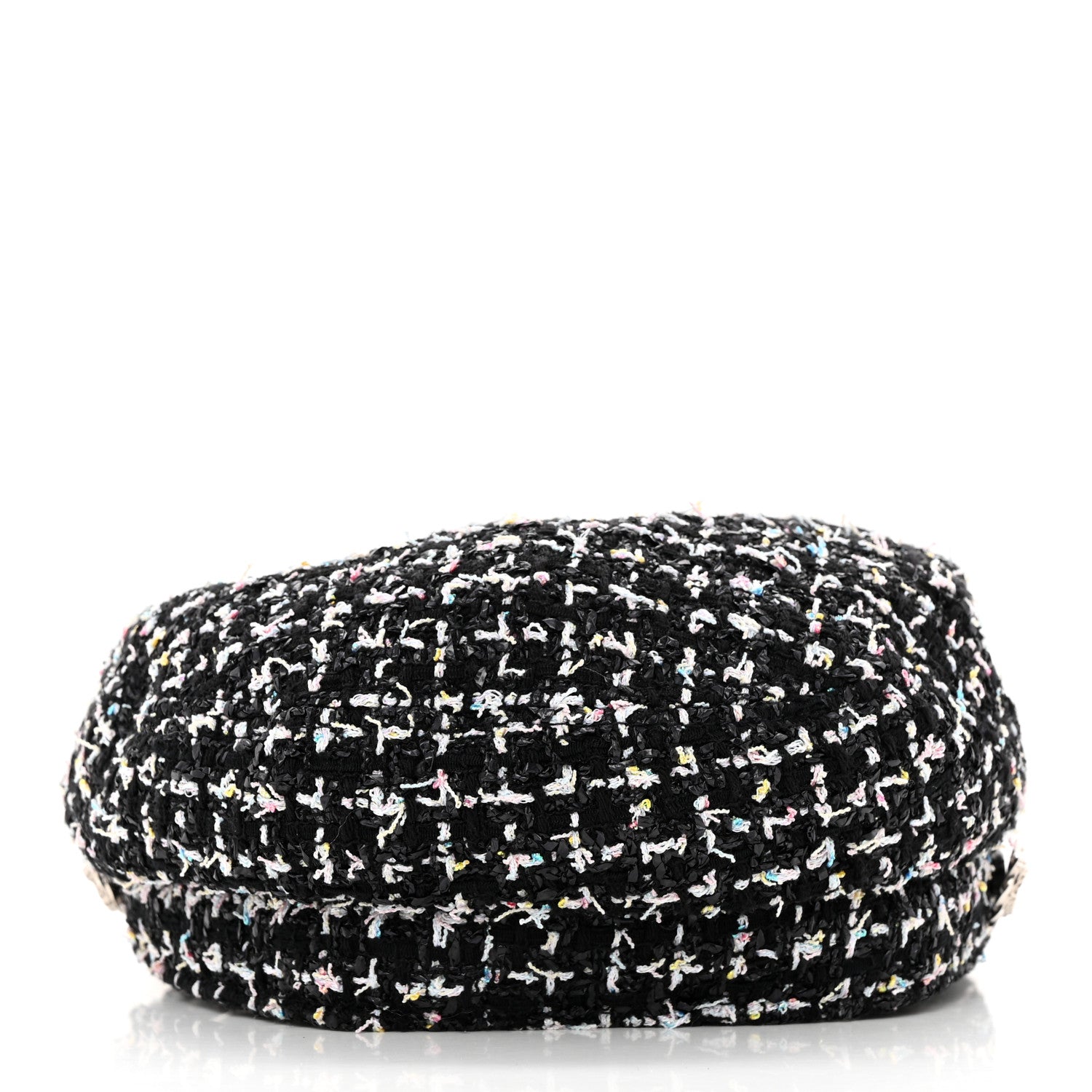 Chanel Metallic Tweed Lambskin CC Cap Black White 6 of 11