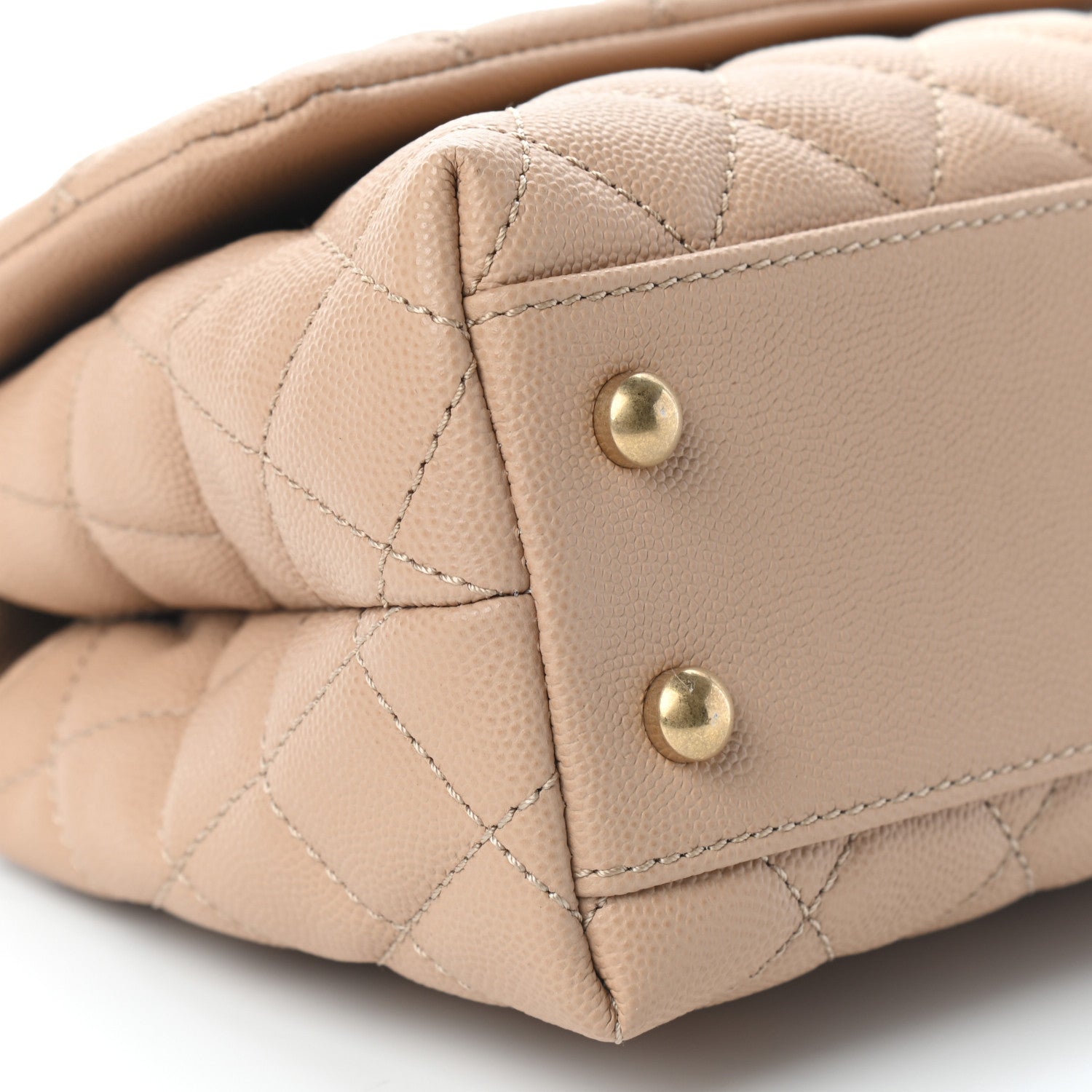 Chanel Caviar Lizard Embossed Quilted Mini Coco Handle Flap Beige 8 of 9
