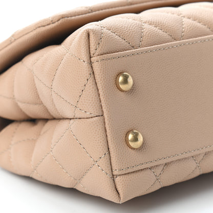 Chanel Caviar Lizard Embossed Quilted Mini Coco Handle Flap Beige 8 of 9