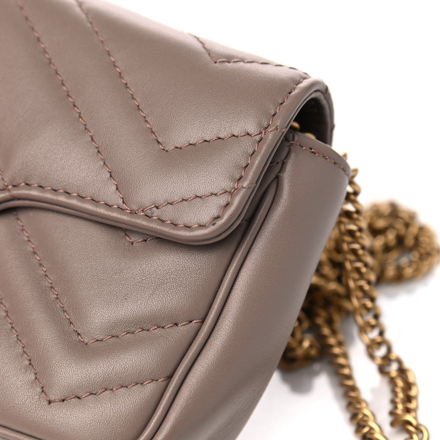 Calfskin Matelasse Super Mini GG Marmont Shoulder Bag Porcelain Rose