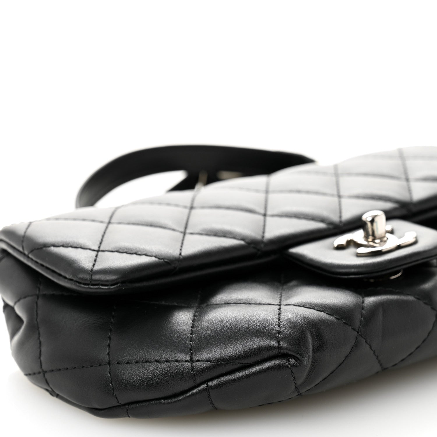 Chanel Calfskin Quilted CC Uniform Flap Belt Bag Black 9 of 13