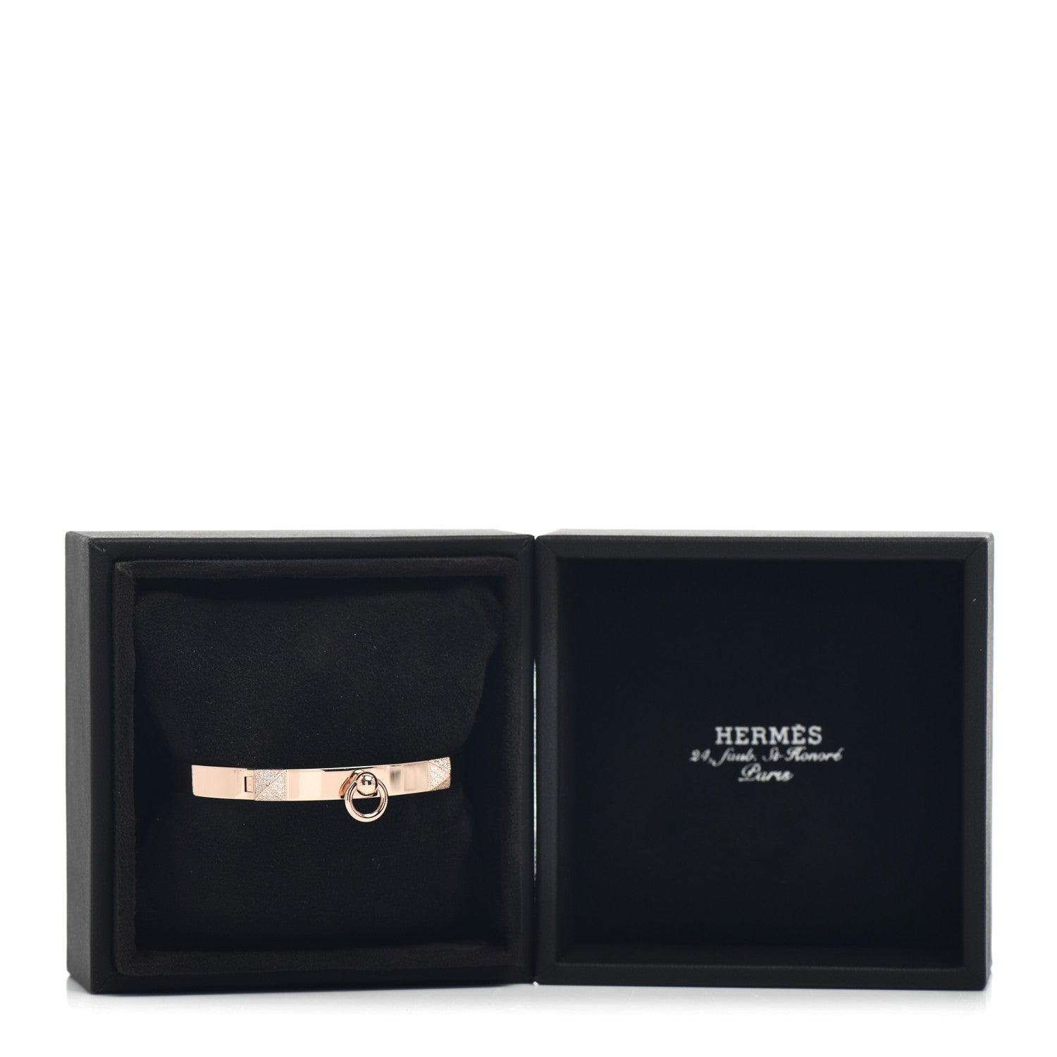 Hermes 18K Rose Gold Diamond PM Collier De Chien Bracelet SH 5 of 5
