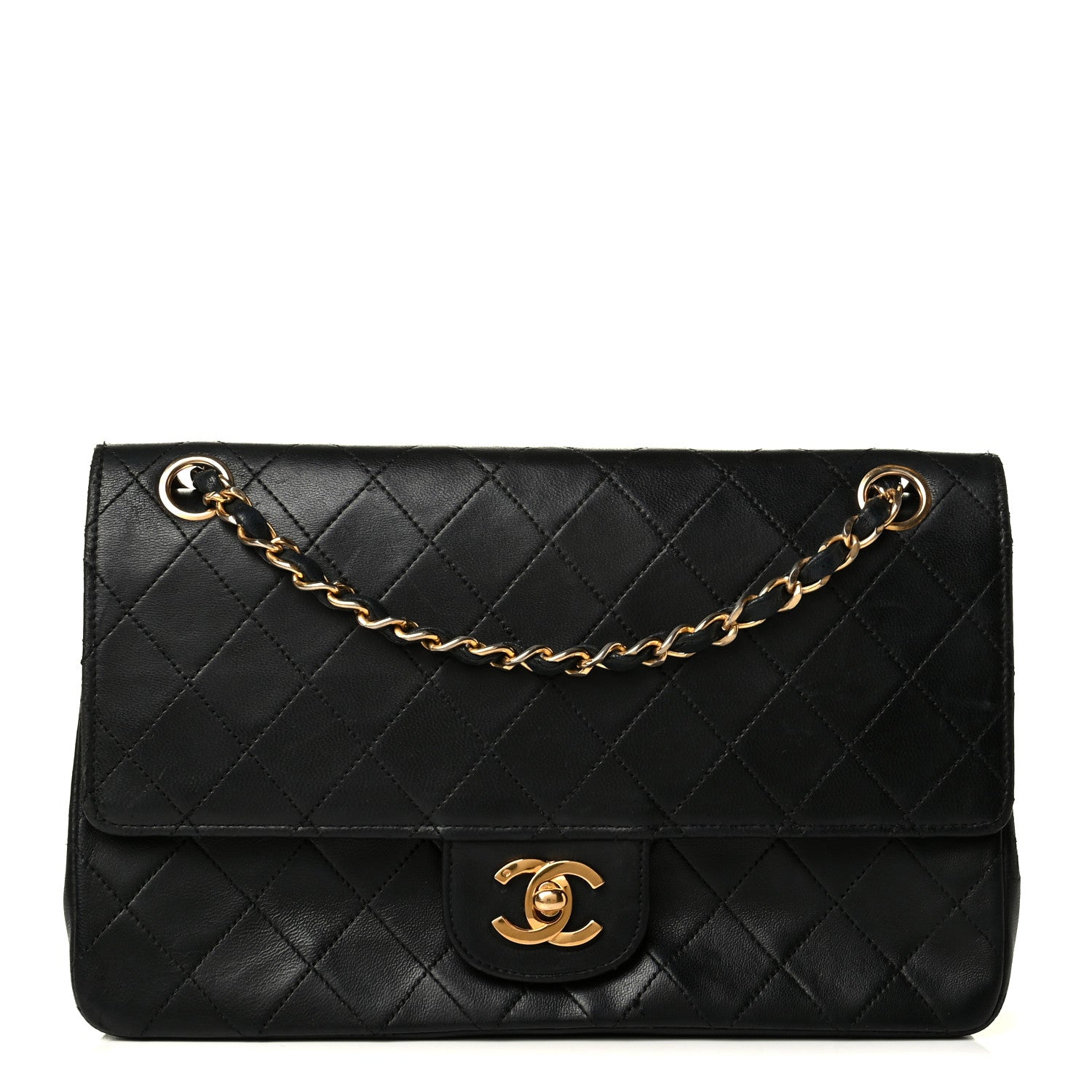 Chanel Lambskin Quilted Medium Double Flap Black 1 of 8