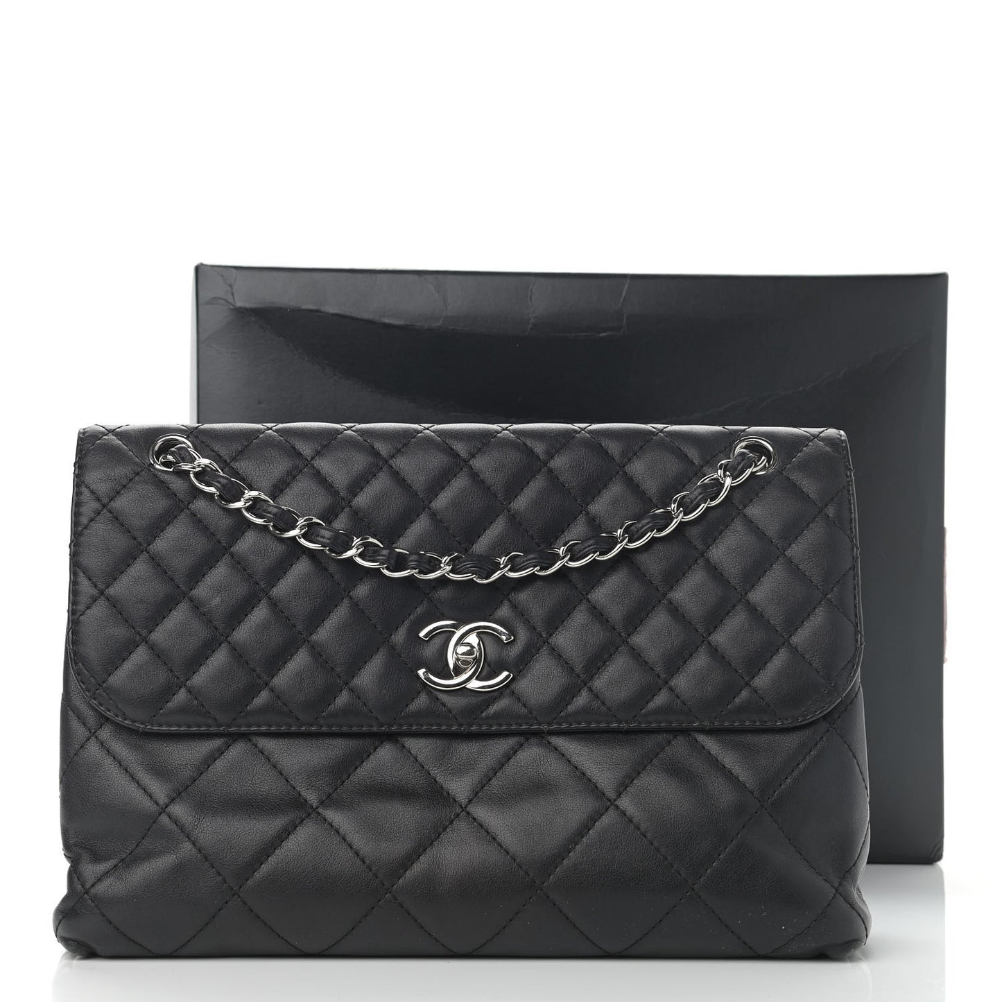 Calfskin Quilted In The Business Flap Bag Black