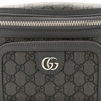 Gucci GG Supreme Monogram Textured Dollar Calfskin Ophidia Belt Bag Grey Black Graphite Grey 8 of 10