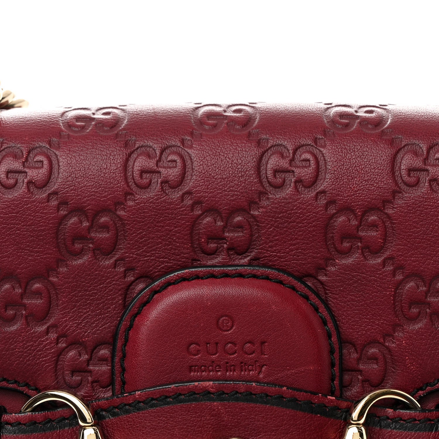 Gucci Soft Guccissima Medium Emily Chain Shoulder Bag Classic Ruby 7 of 12