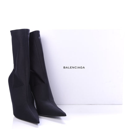 Balenciaga Jersey Crepe Extreme Pointed Toe Knife Booties 38.5 Black 7 of 7