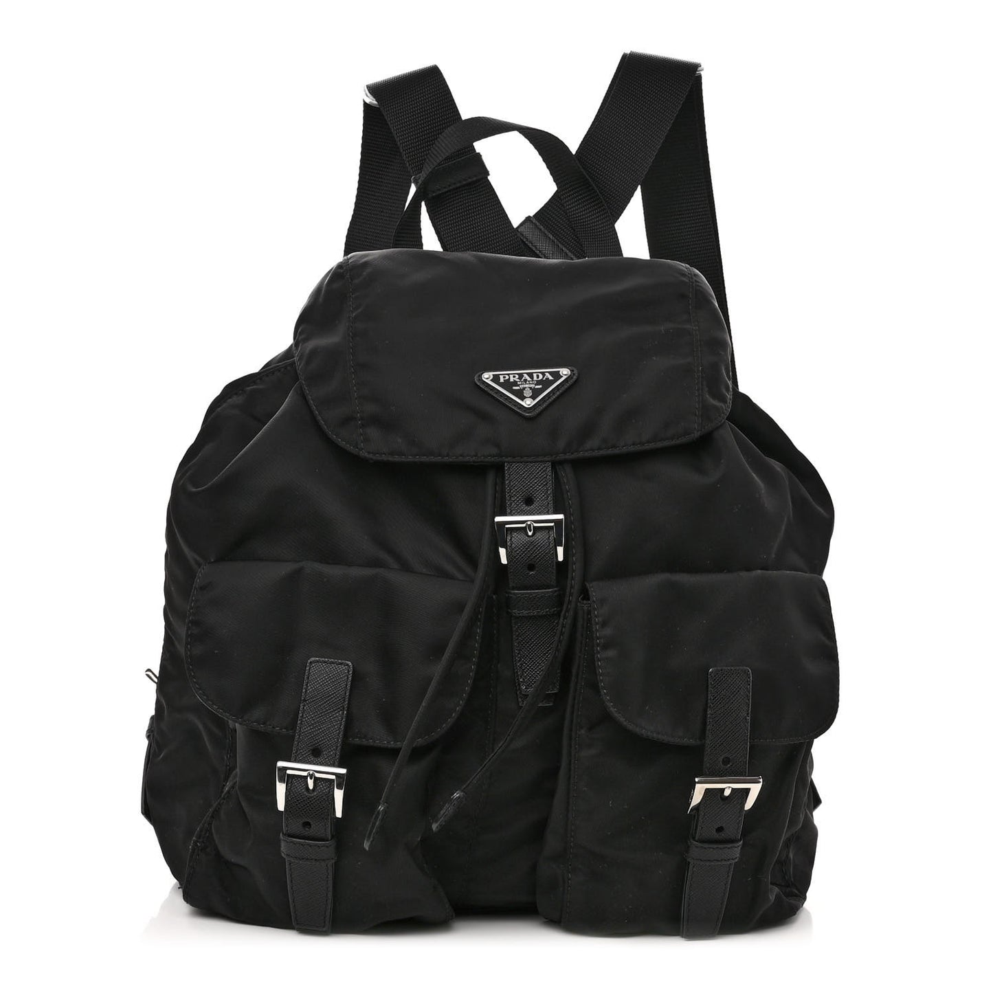 Tessuto Nylon Saffiano Medium Backpack Black