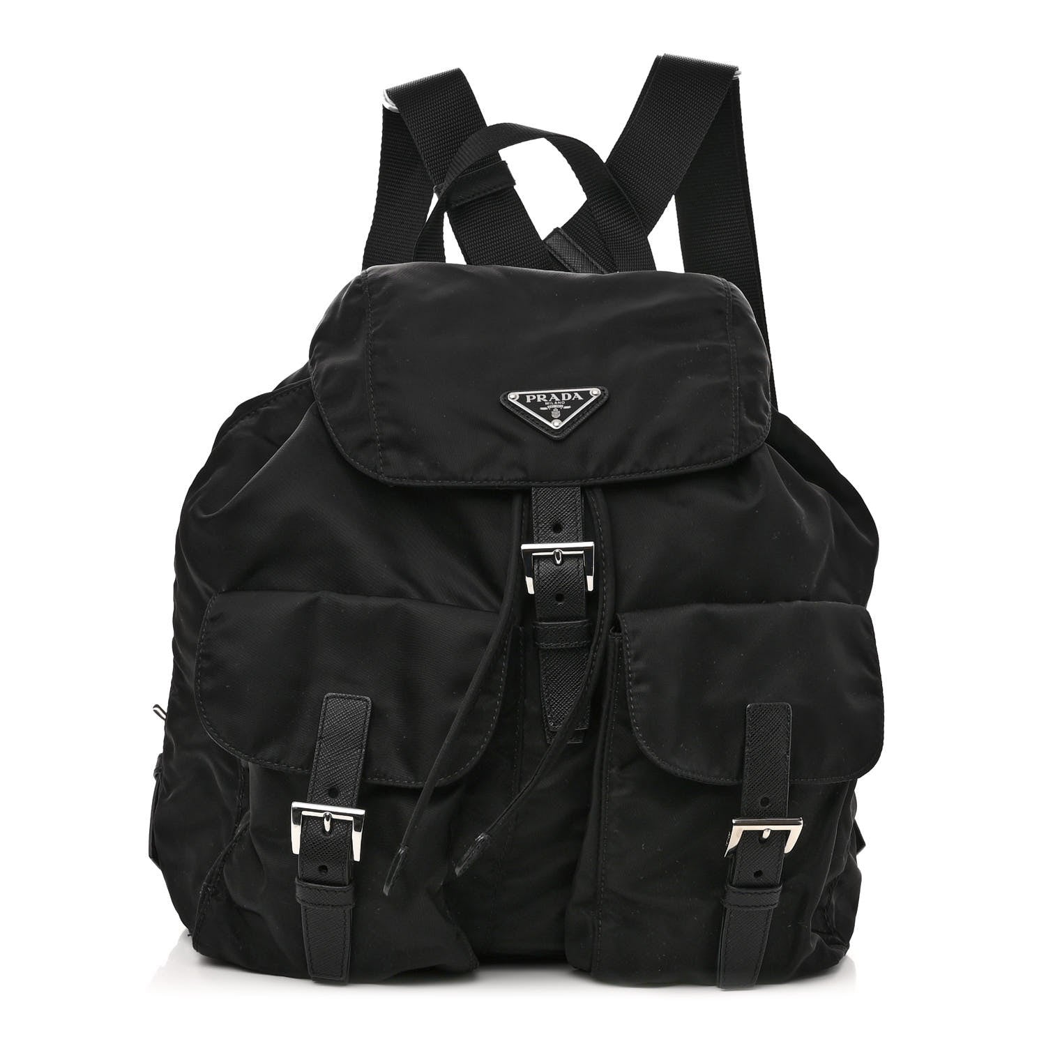 Prada Tessuto Nylon Saffiano Medium Backpack Black 1 of 9