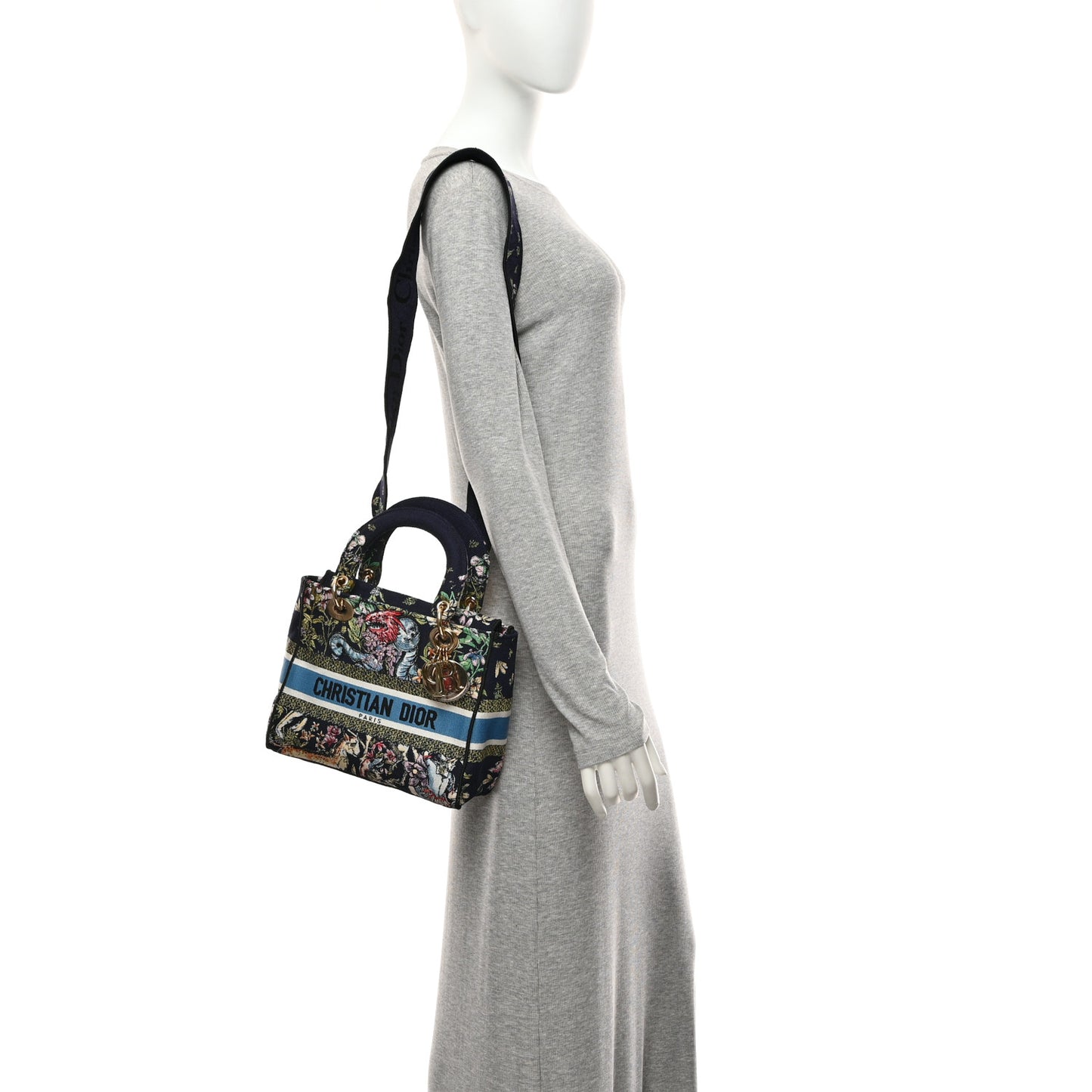 Canvas D-Constellation Embroidered Medium Lady D-Lite Bleu Multicolor