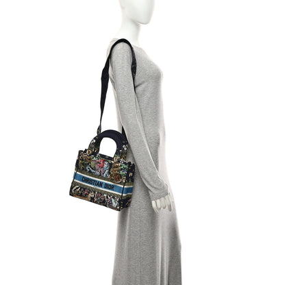 Christian Dior Canvas D-Constellation Embroidered Medium Lady D-Lite Bleu Multicolor 2 of 10