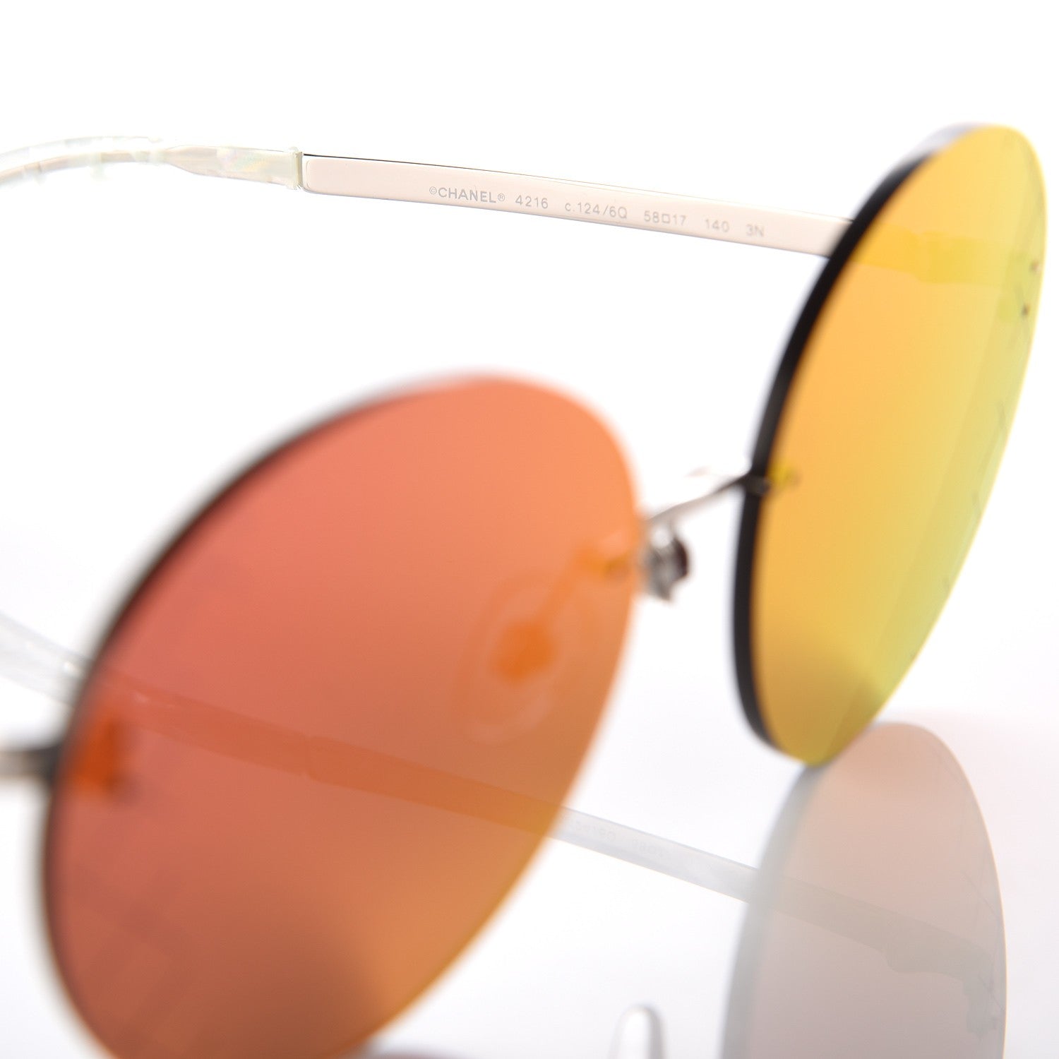Chanel Mirrored Round Sunglasses 4216 Red 5 of 8