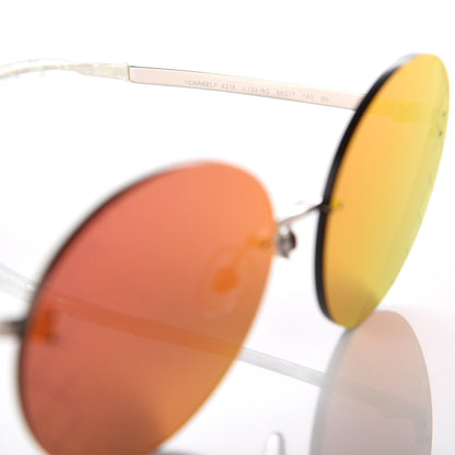 Chanel Mirrored Round Sunglasses 4216 Red 5 of 8
