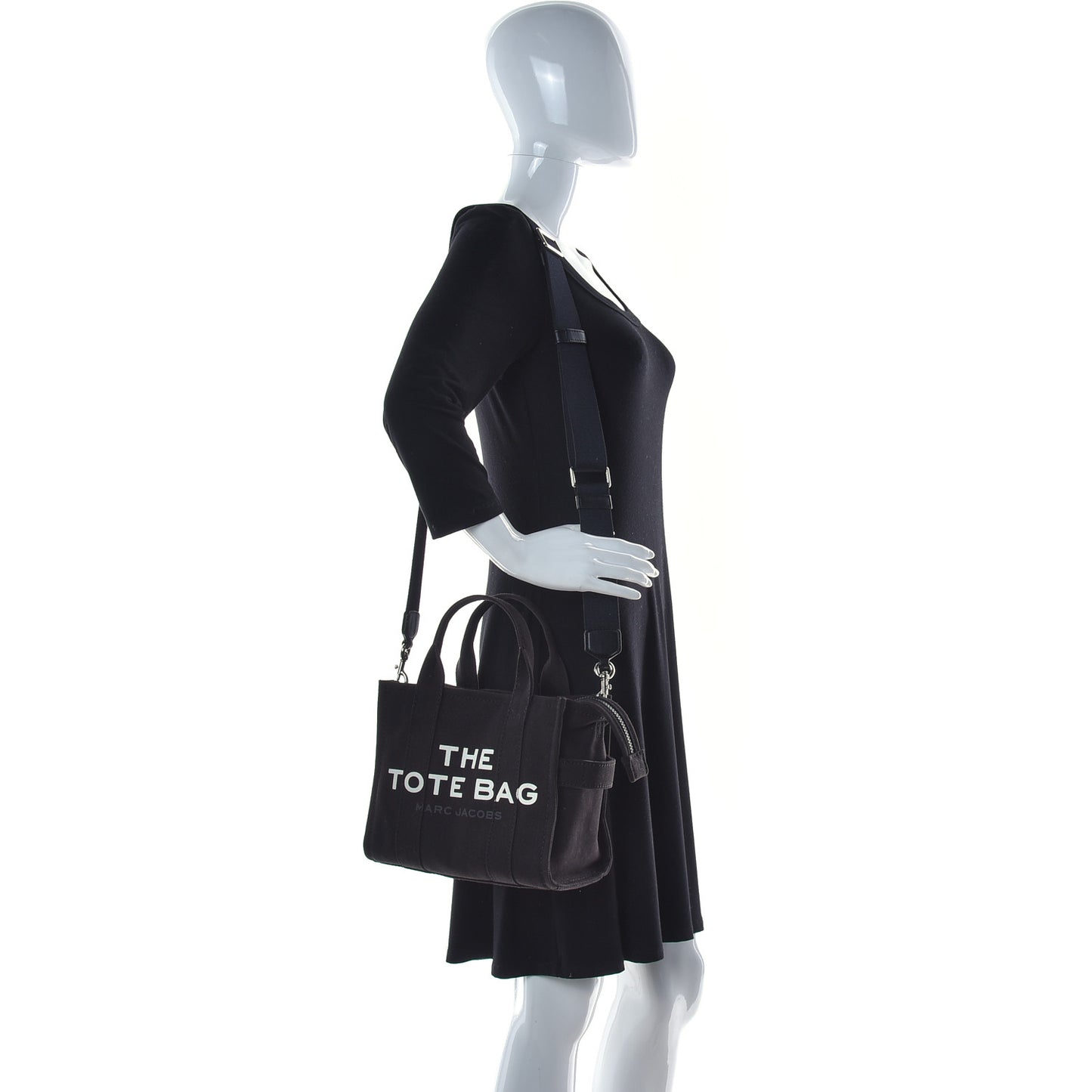 Cotton Canvas Mini The Traveler Tote Bag Black