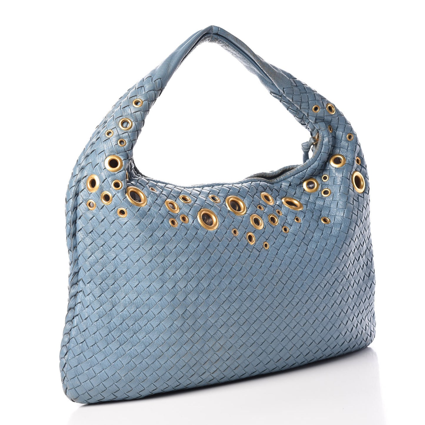 Nappa Intrecciato Grommet Large Veneta Hobo Blue