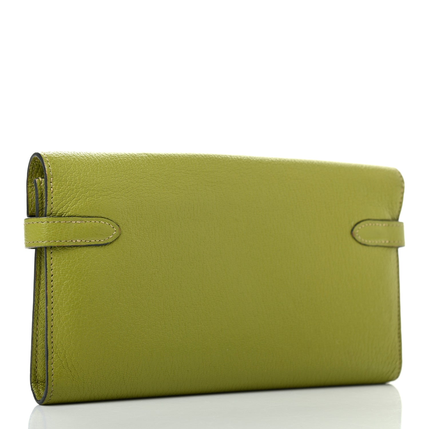 Hermes Chevre Mysore Kelly Longue Wallet Vert Anis 2 of 6