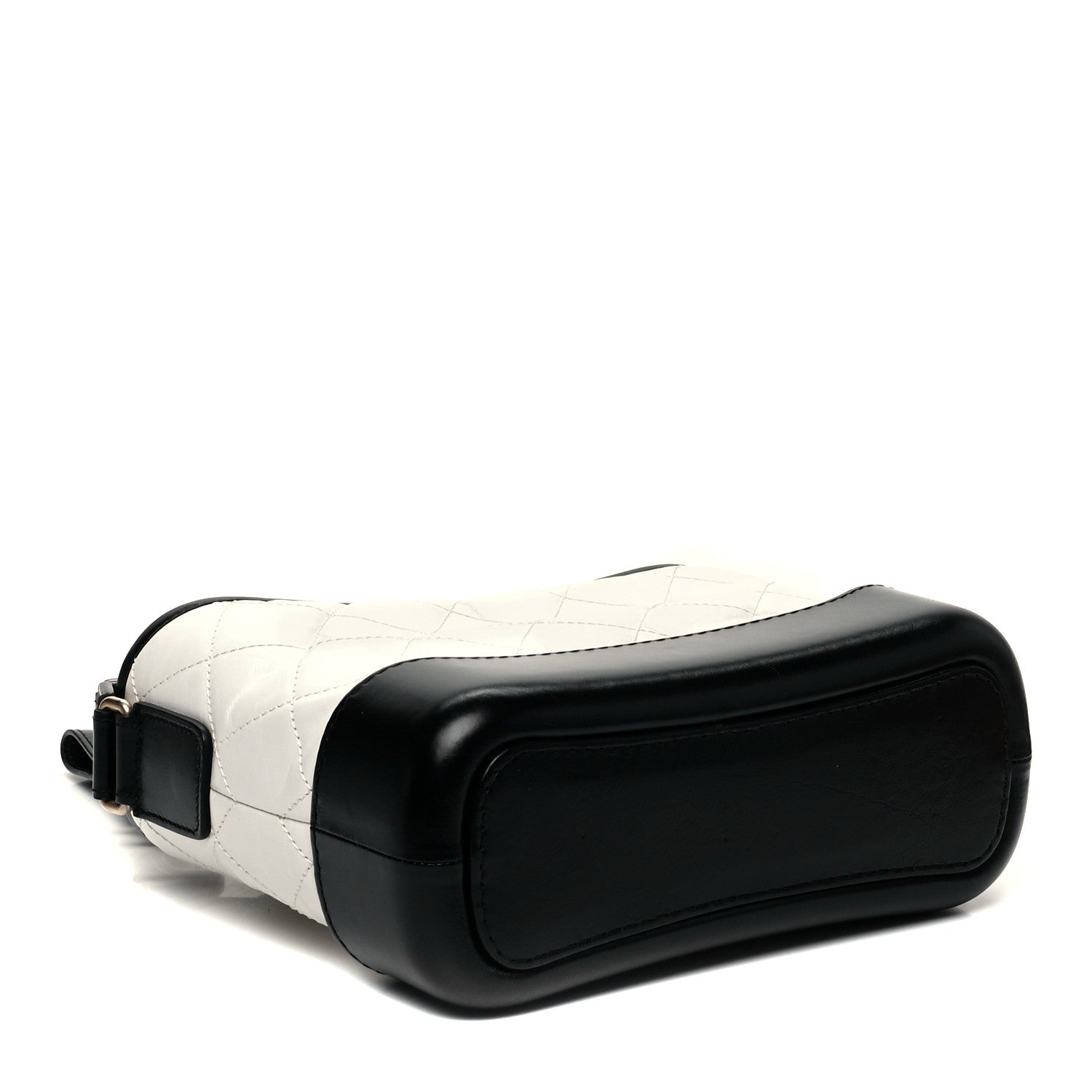 Chanel Aged Calfskin Quilted Small Gabrielle Hobo Black White 4 of 9