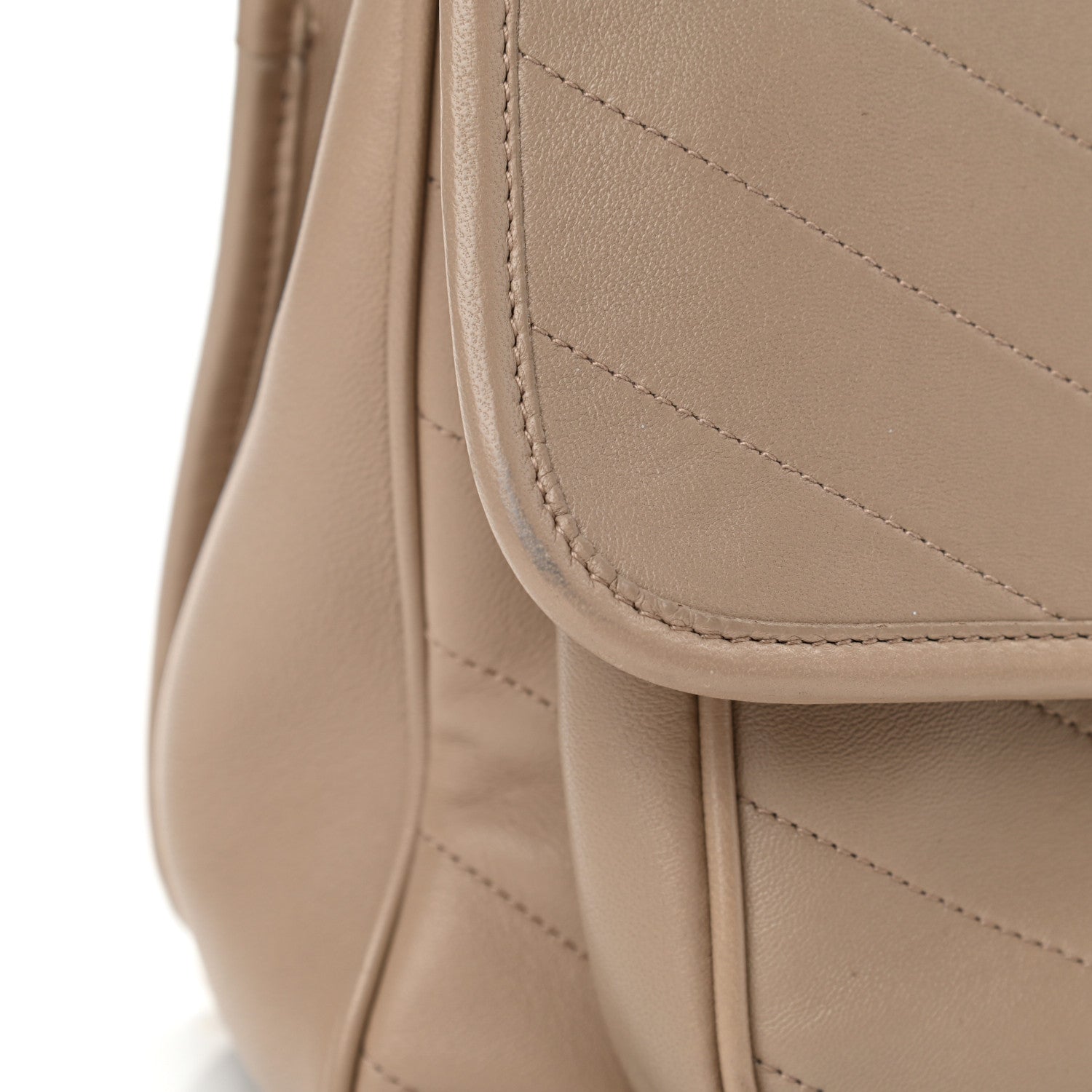 Saint Laurent Lambskin Matelasse Monogram Medium Niki Chain Satchel Dark Beige 12 of 12