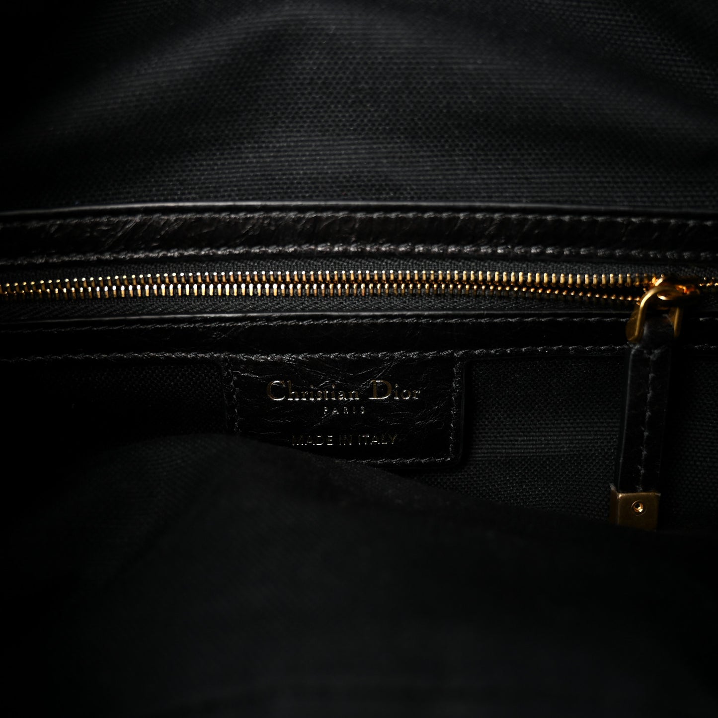 Crinkled Calfskin Macrocannage Small D-Journey Bag Black