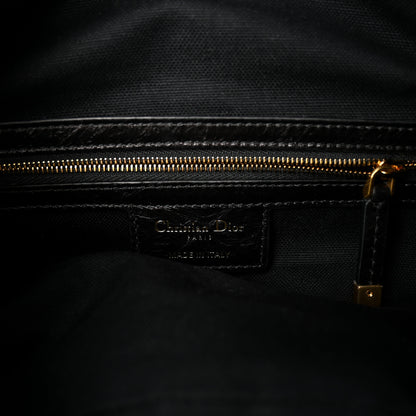 Christian Dior Crinkled Calfskin Macrocannage Small D-Journey Bag Black 6 of 10