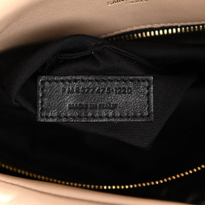 Saint Laurent Lambskin Quilted Medium Loulou Puffer Monogram Chain Satchel Dark Beige 7 of 11