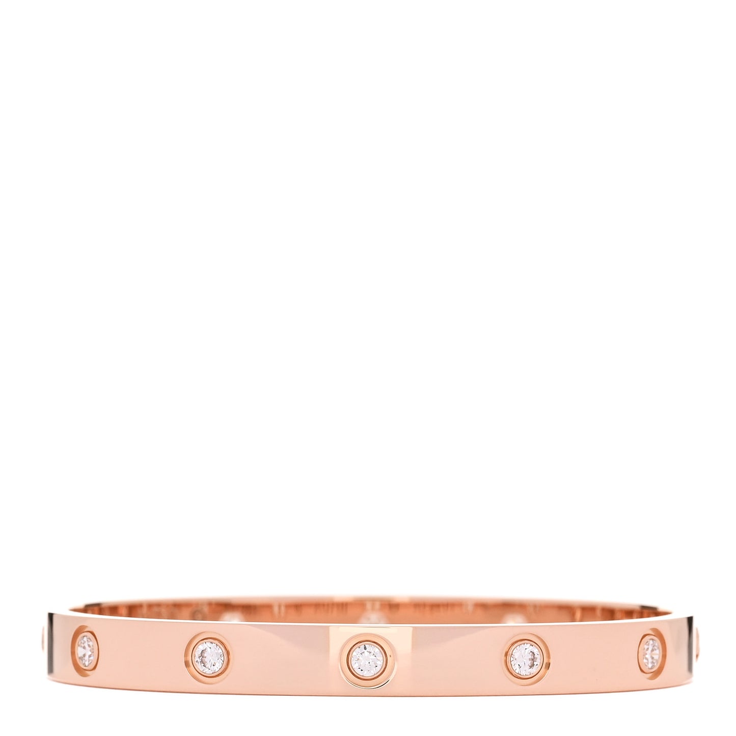 18K Pink Gold 10 Diamond LOVE Bracelet 16