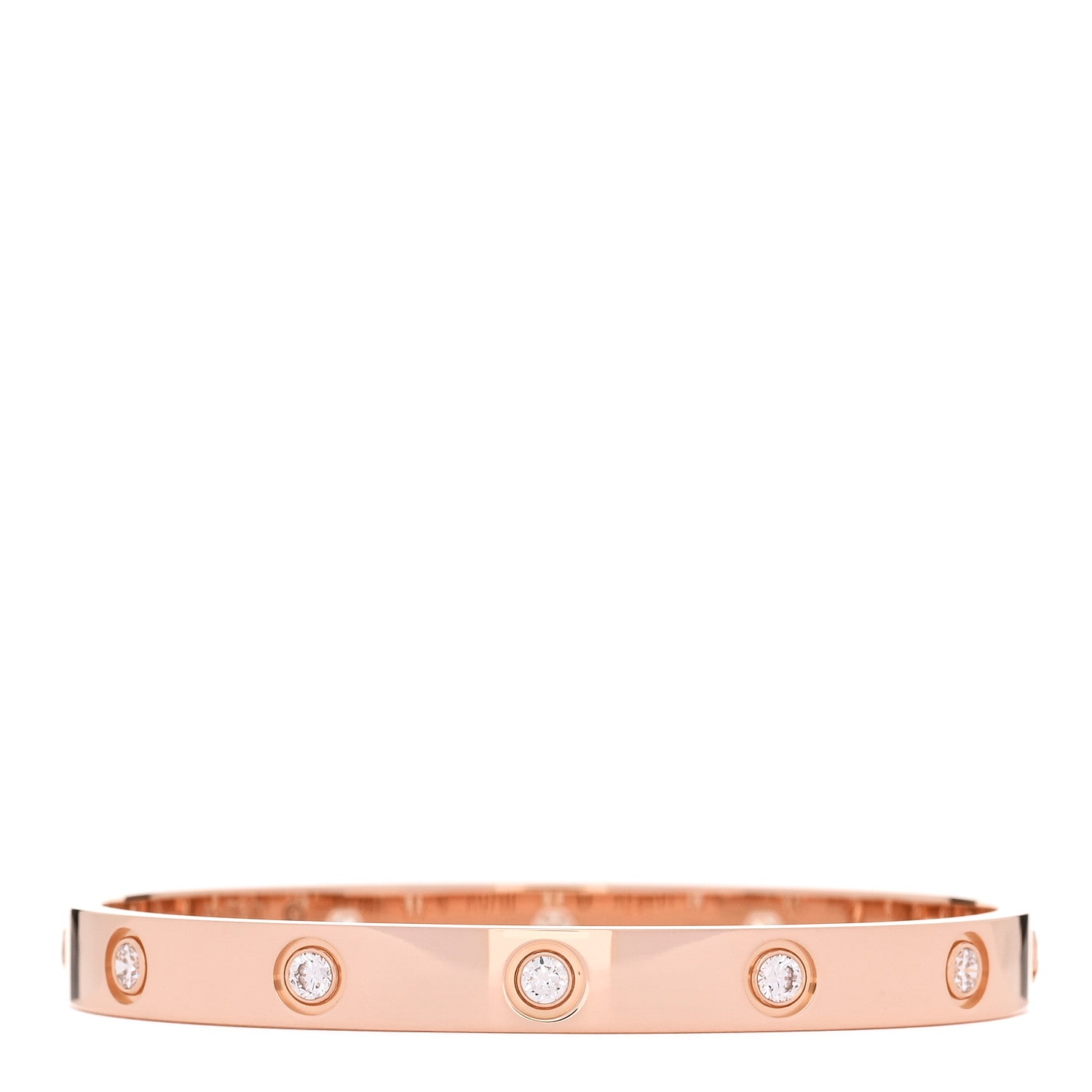 Cartier 18K Pink Gold 10 Diamond LOVE Bracelet 16 2 of 6