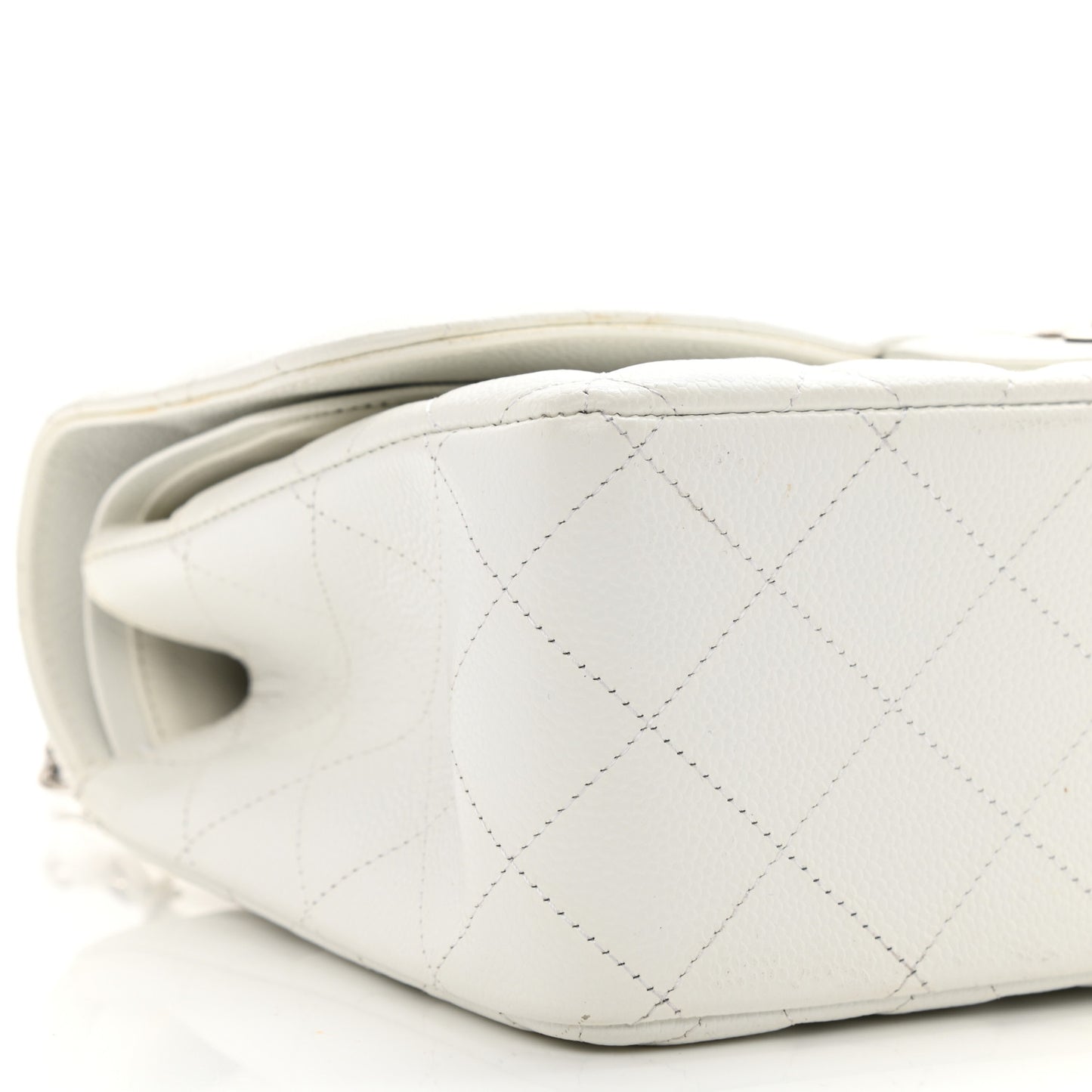 Caviar Quilted Jumbo Double Flap White