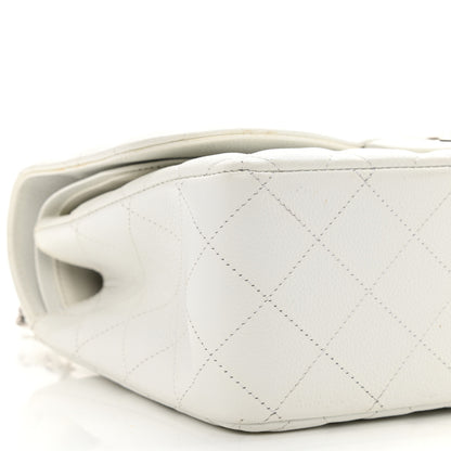 Chanel Caviar Quilted Jumbo Double Flap White 11 of 13