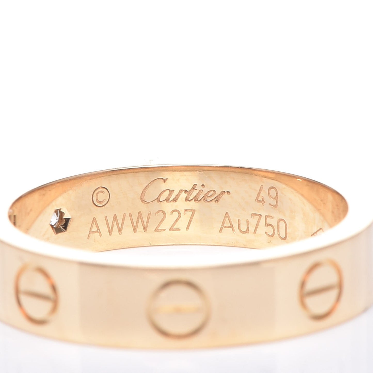 18K Yellow Gold Diamond 4mm LOVE Wedding Band Ring 49 4.75