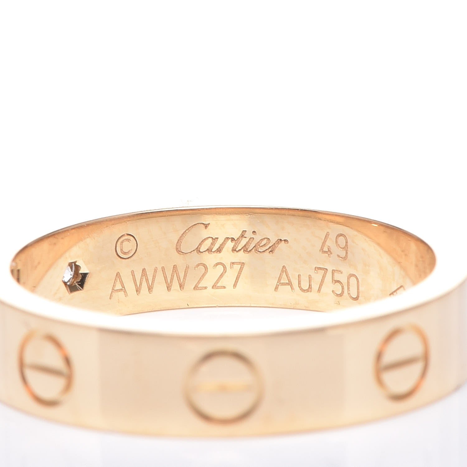 Cartier 18K Yellow Gold Diamond 4mm LOVE Wedding Band Ring 49 4.75 12 of 13