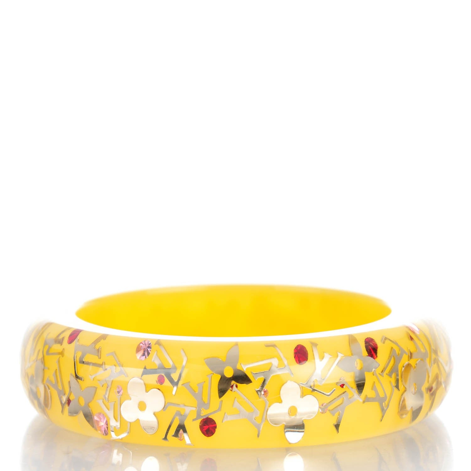 Louis Vuitton Resin Swarovski Medium Inclusion Bracelet GM Yellow 3 of 3